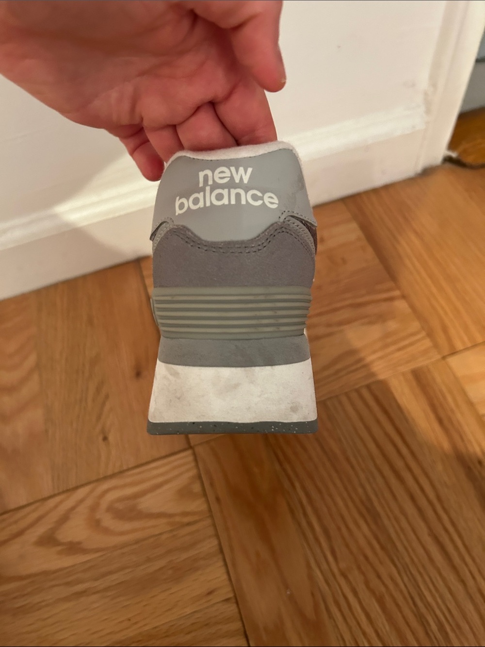 New Balance Gray and White Platform Sneakers - Picture 12 of 15